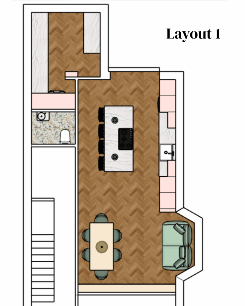 Open plan layout combining kitchen, dining and lounge into one large, sociable space for modern family life.