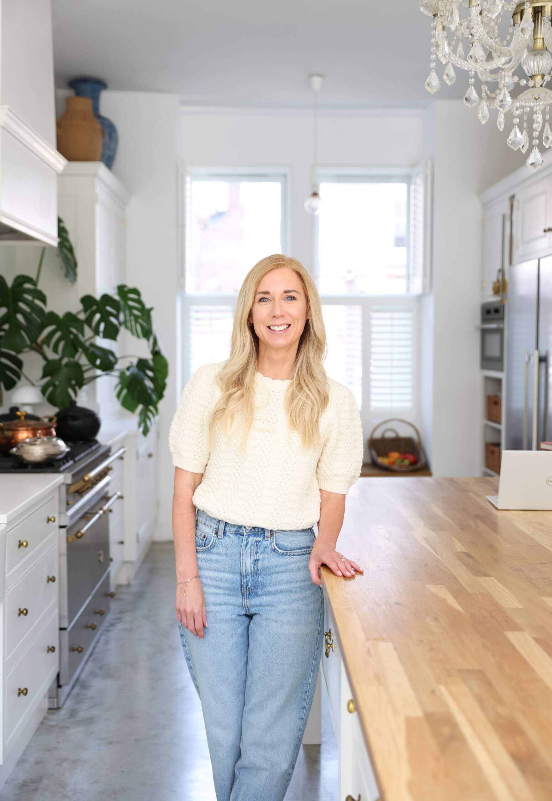 Detail shot of Kelly - South Manchester Interior Designer. Client intro call in progress – discussing interior design ideas