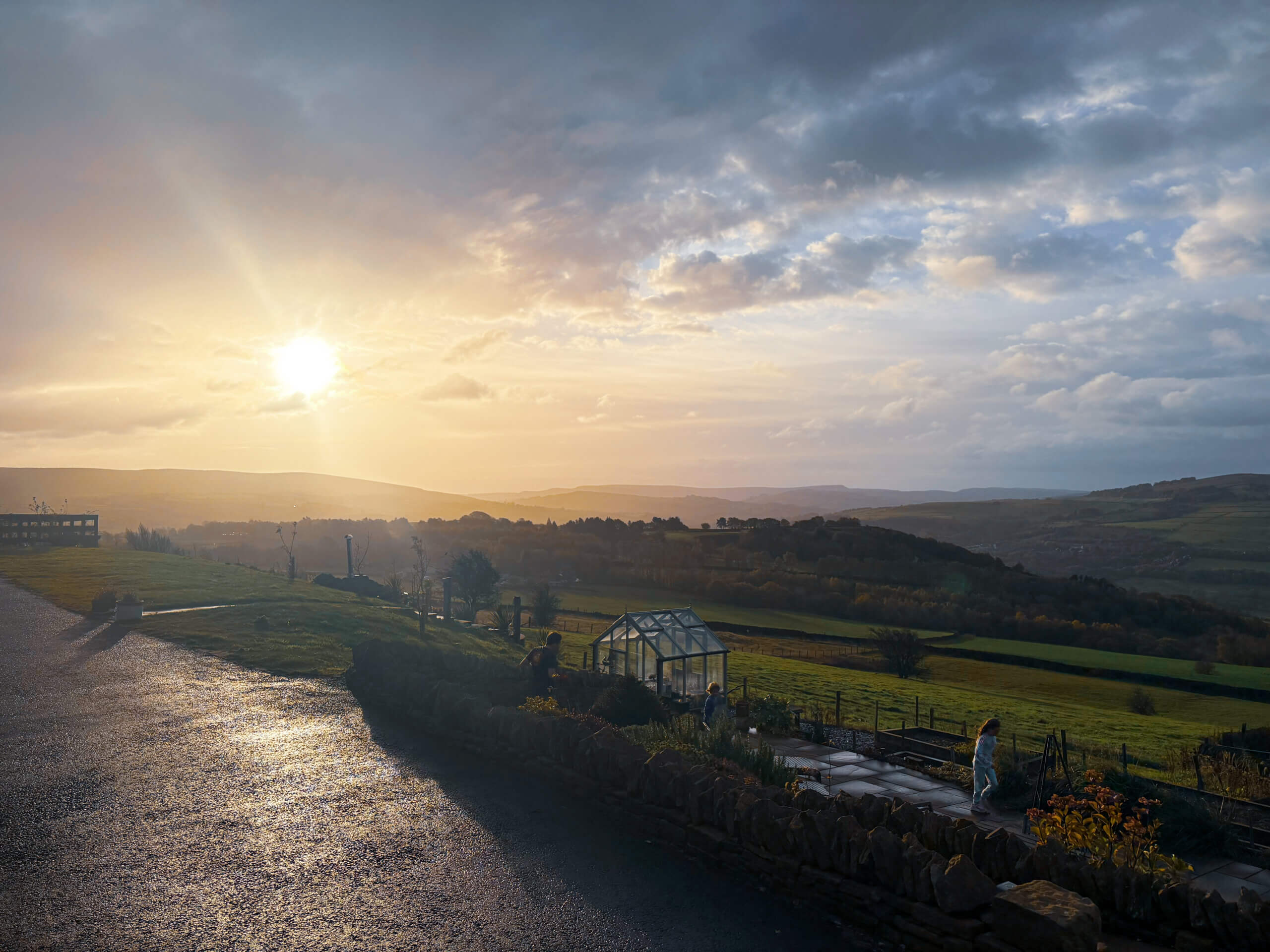 Peak District view of sunrise and biophilic design