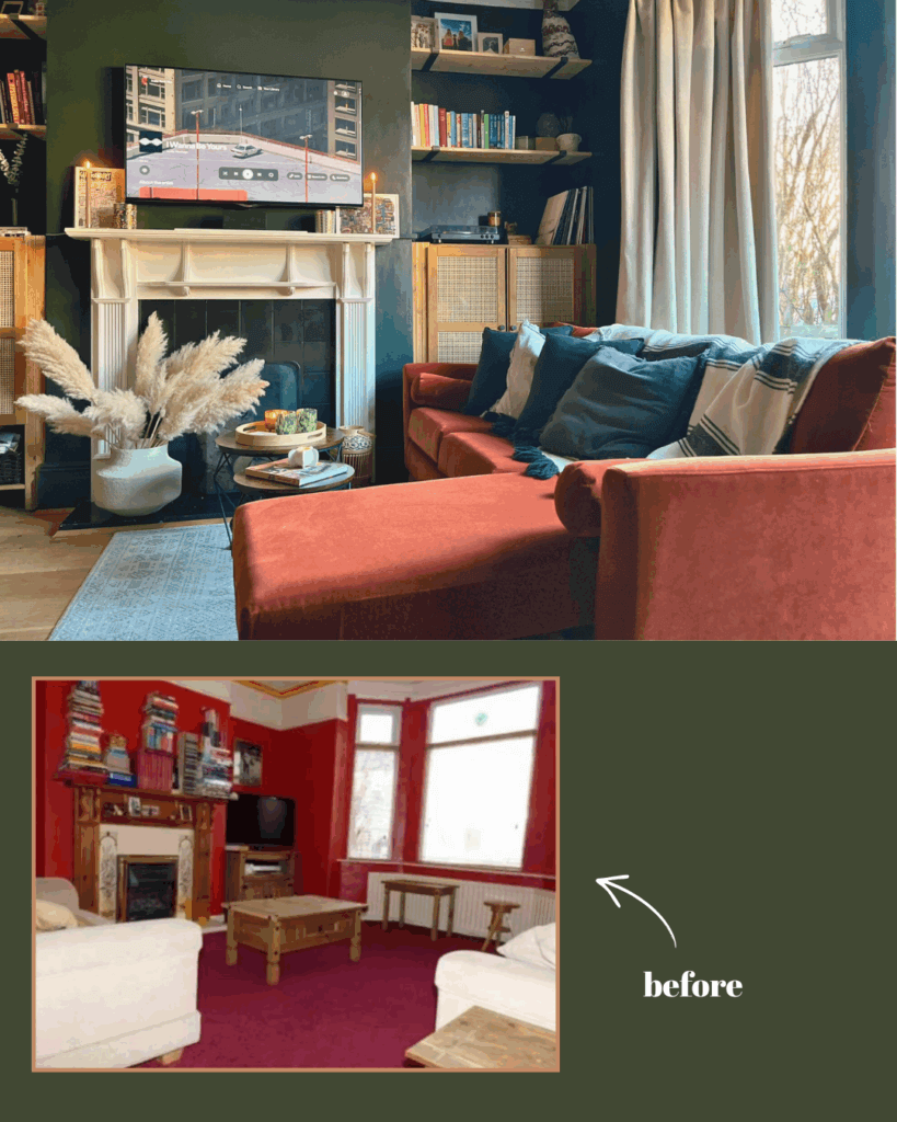 Victorian living room before and after modernising