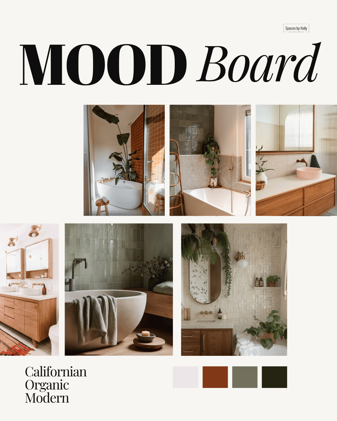 Organic Modern Californian inspired bathroom furniture board