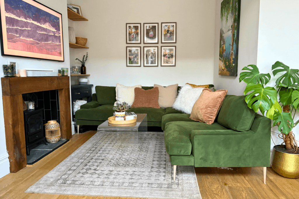 The Sofa + Layout Guide green velvet sofa